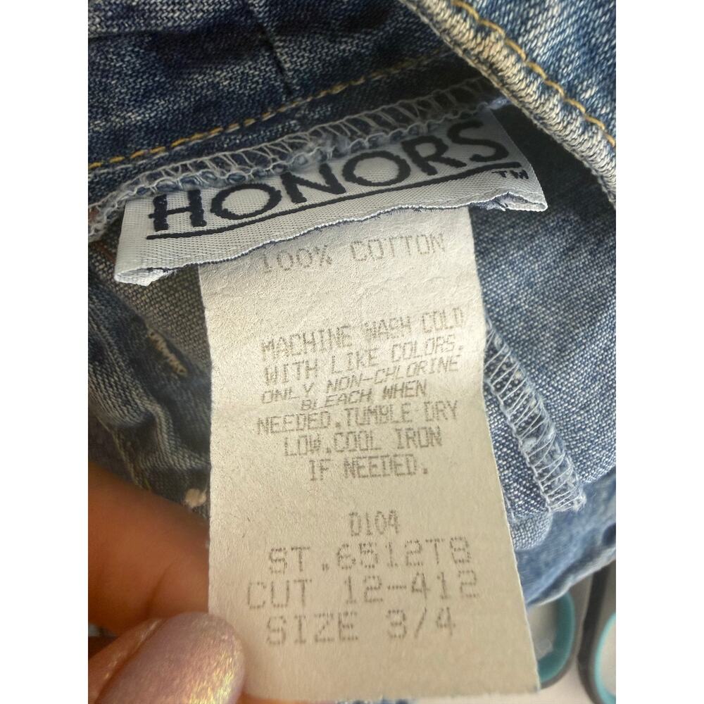 Vintage Honors Womens Straight Pencil Structured Medium Wash Denim Skirt 3/4 - Picture 7 of 8